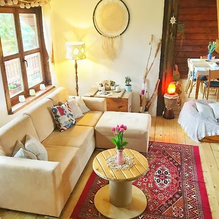 Hippie Happy House - Drewniany Domek Z Kominkiem Ferienhaus Nowa Wies Przywidzka