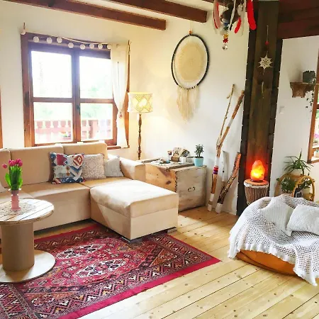 Hippie Happy House - Drewniany Domek Z Kominkiem * Nowa Wies Przywidzka